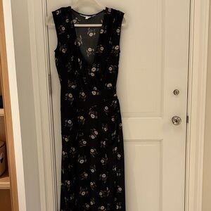 Veronica Beard Floral Black Sleeveless Dress